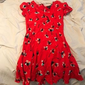 Red flowy top shop dress
